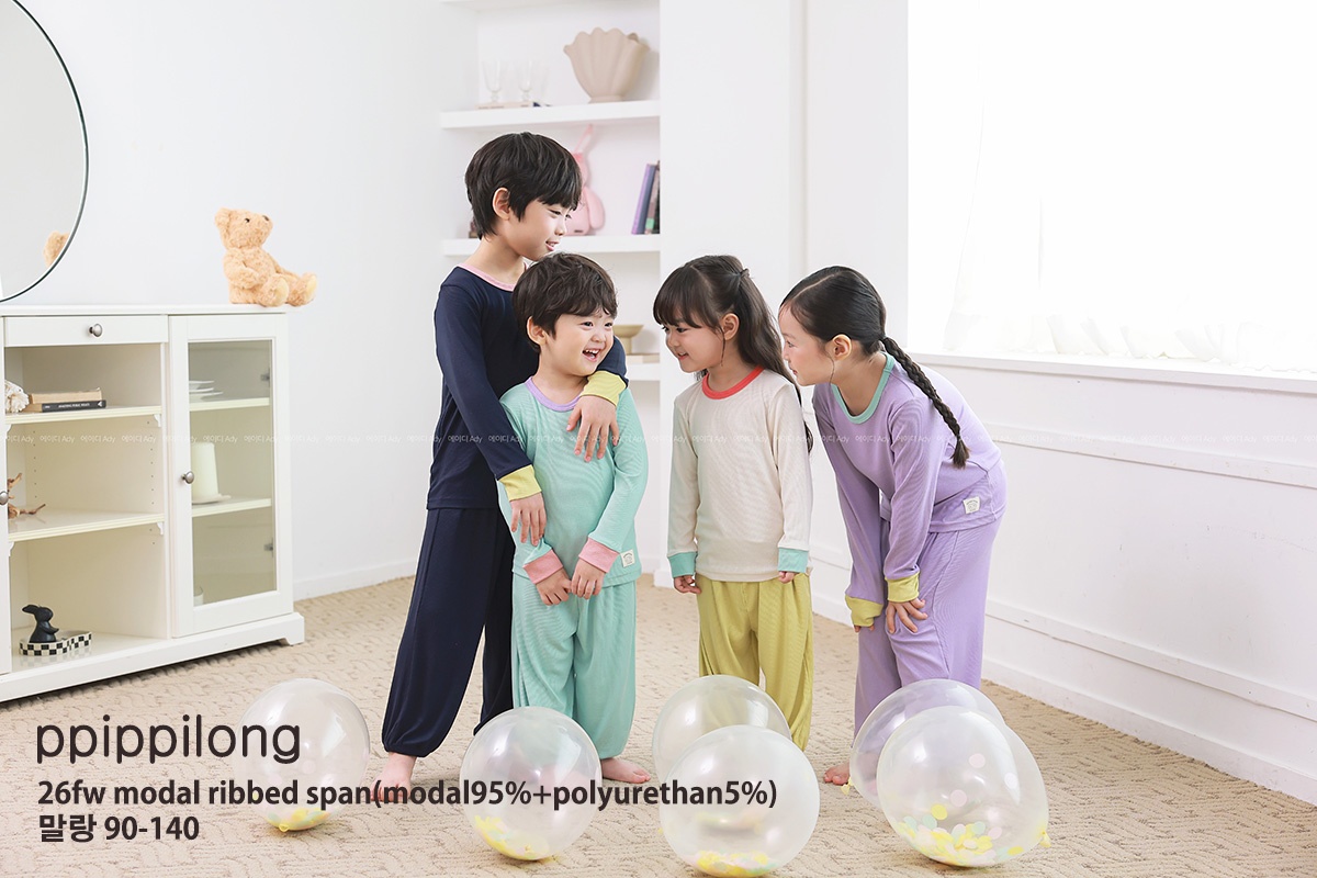 삐삐롱 30수 모달골지스판 상하세트 상세 1